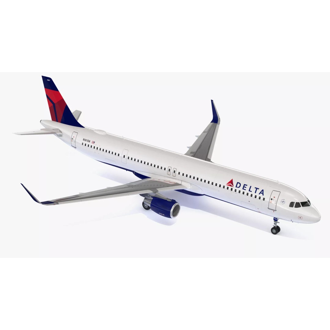 Delta Air Lines Airbus A321 NEO 3D Model – Rigged Cinema 4D Aircraft - View 21