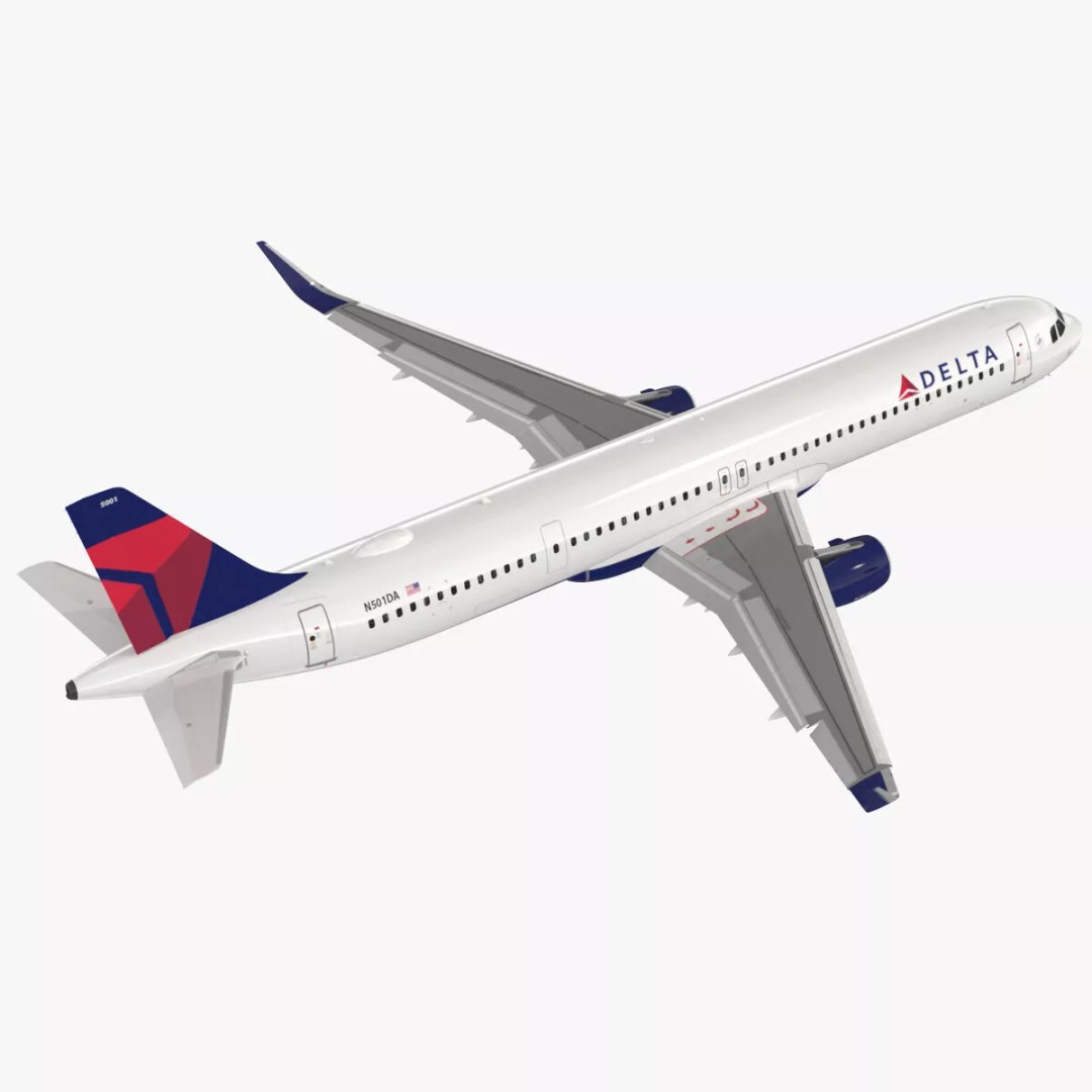 Delta Air Lines Airbus A321 NEO 3D Model – Rigged Cinema 4D Aircraft - View 22