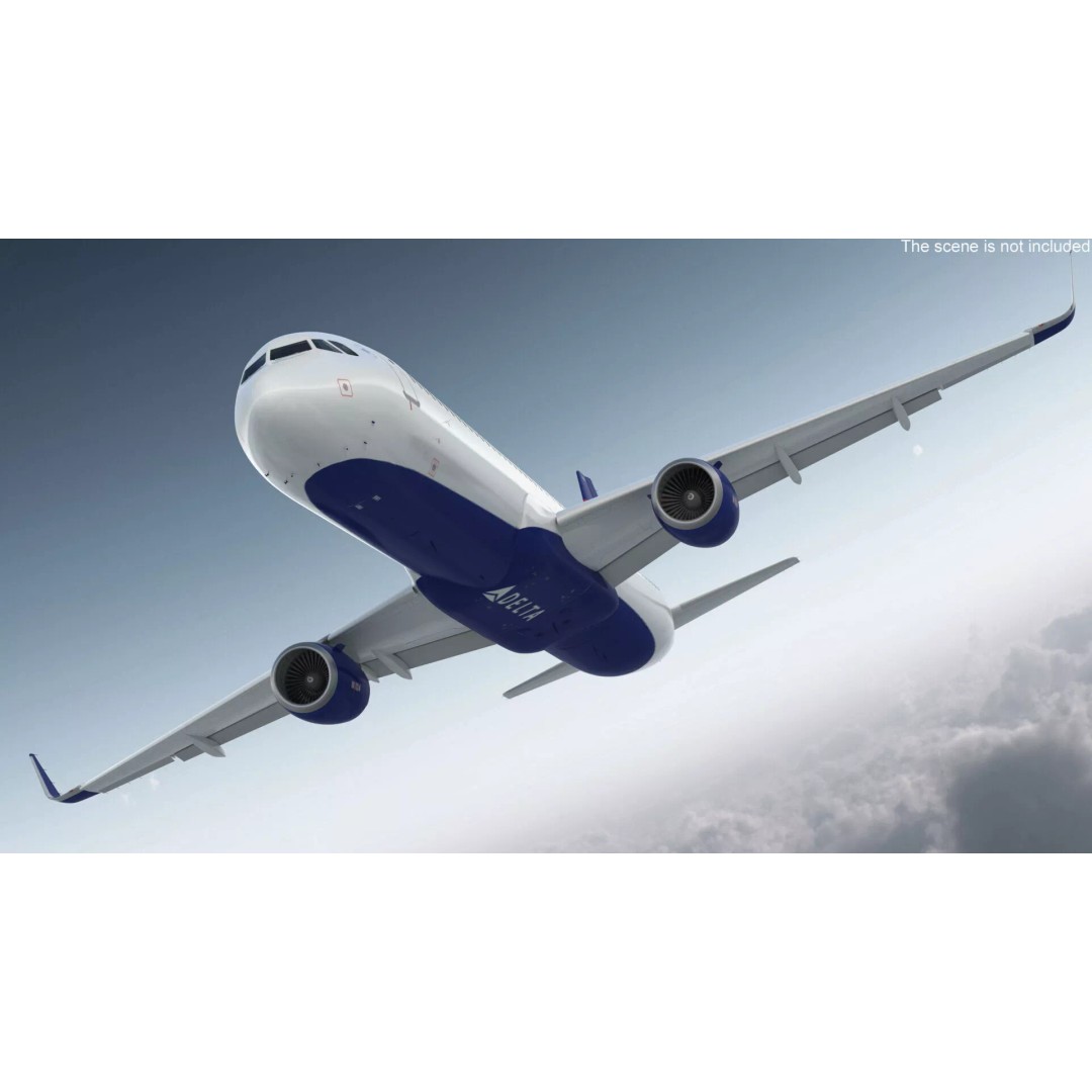 Delta Air Lines Airbus A321 NEO 3D Model – Rigged Cinema 4D Aircraft - View 3