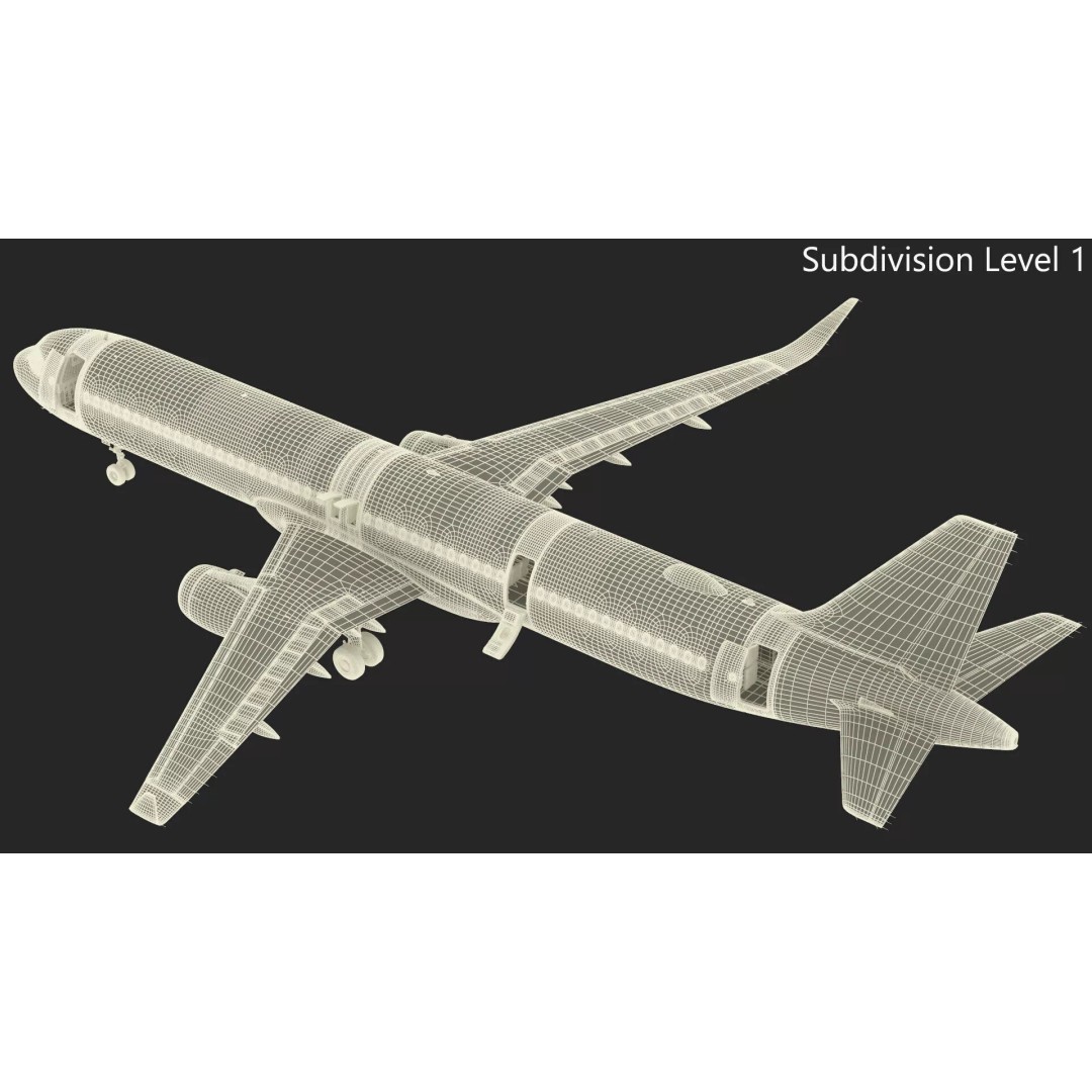 Delta Air Lines Airbus A321 NEO 3D Model – Rigged Cinema 4D Aircraft - View 30