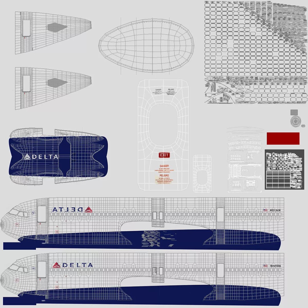 Delta Air Lines Airbus A321 NEO 3D Model – Rigged Cinema 4D Aircraft - View 31