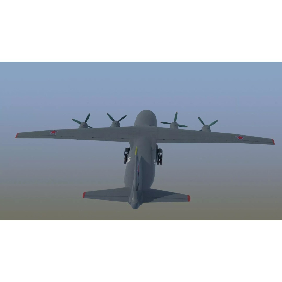 Antonov An-12 Transport Aircraft 3D Model – Game Ready, PBR Textures, FBX - View 10