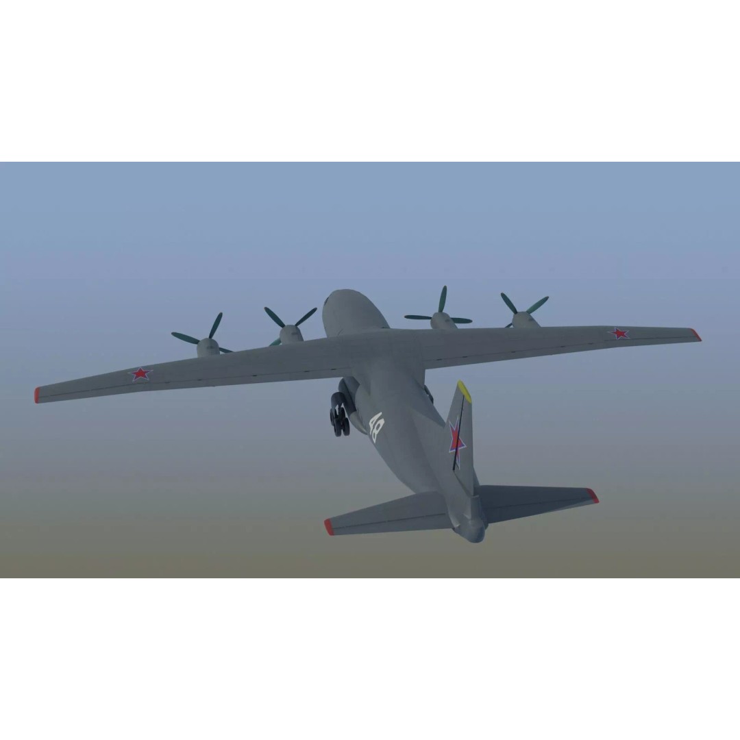 Antonov An-12 Transport Aircraft 3D Model – Game Ready, PBR Textures, FBX - View 11