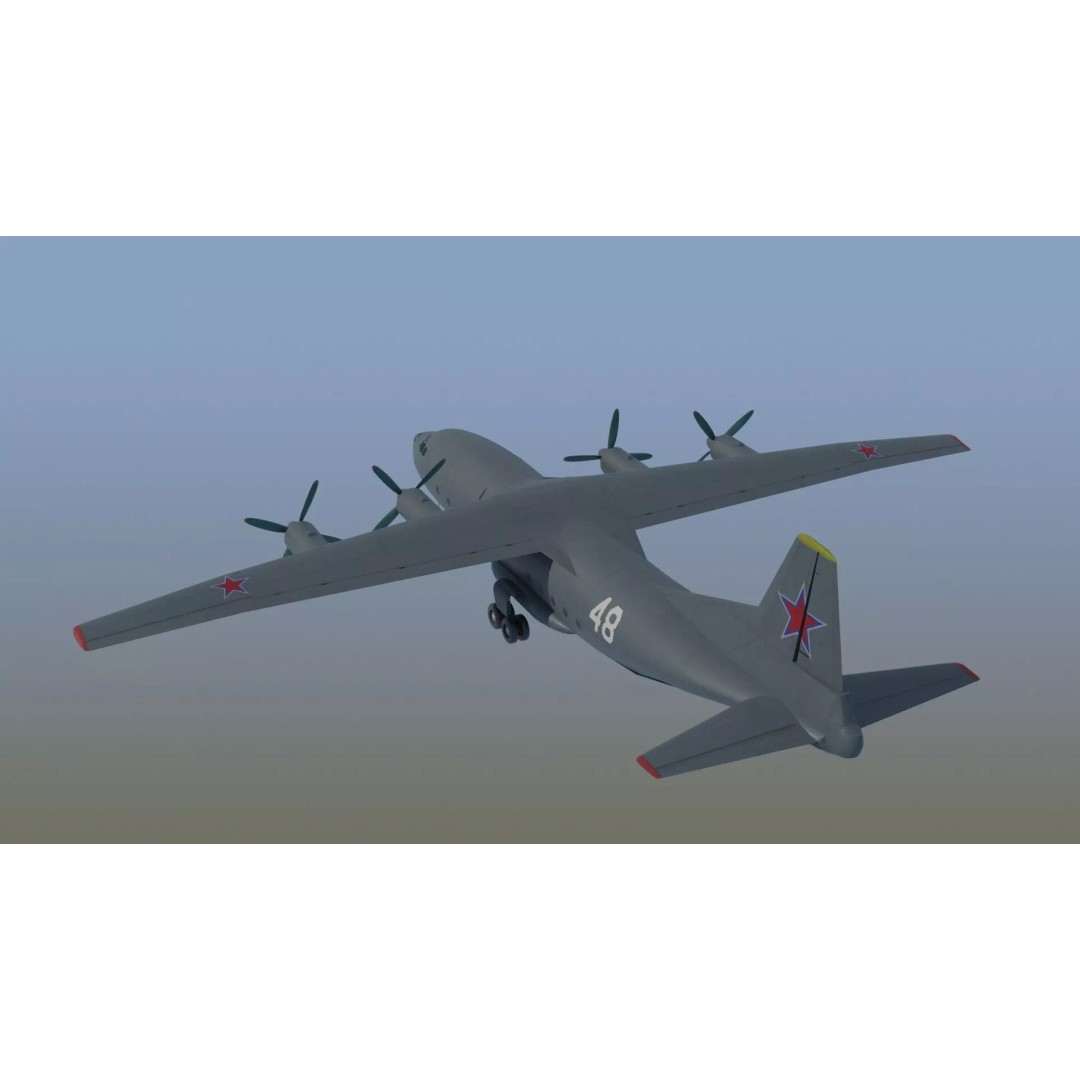 Antonov An-12 Transport Aircraft 3D Model – Game Ready, PBR Textures, FBX - View 12