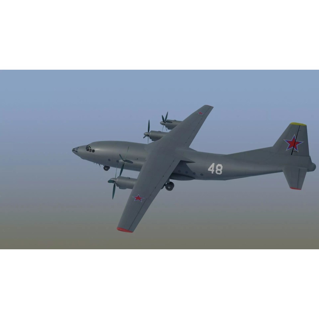 Antonov An-12 Transport Aircraft 3D Model – Game Ready, PBR Textures, FBX - View 15