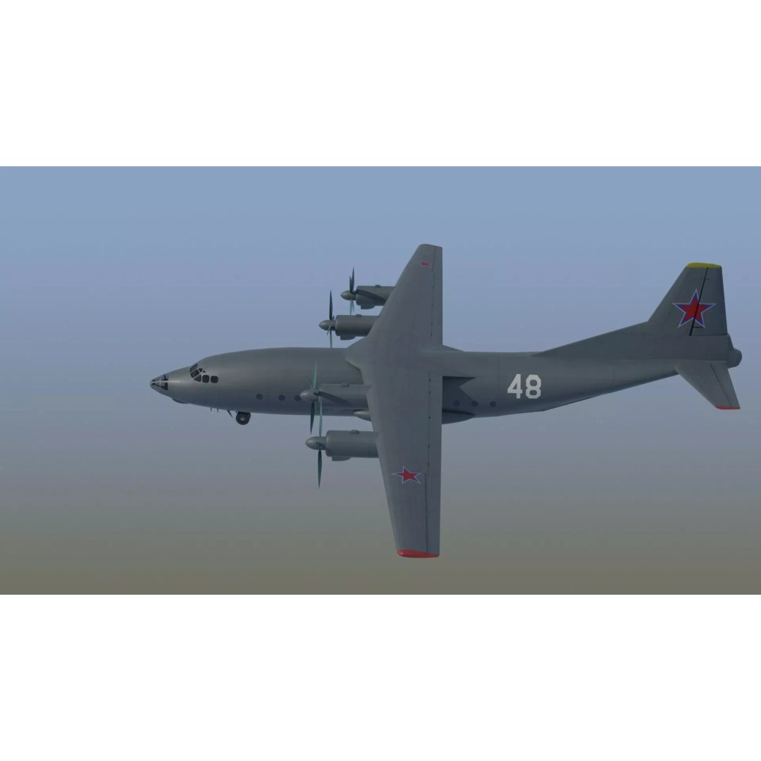 Antonov An-12 Transport Aircraft 3D Model – Game Ready, PBR Textures, FBX - View 16