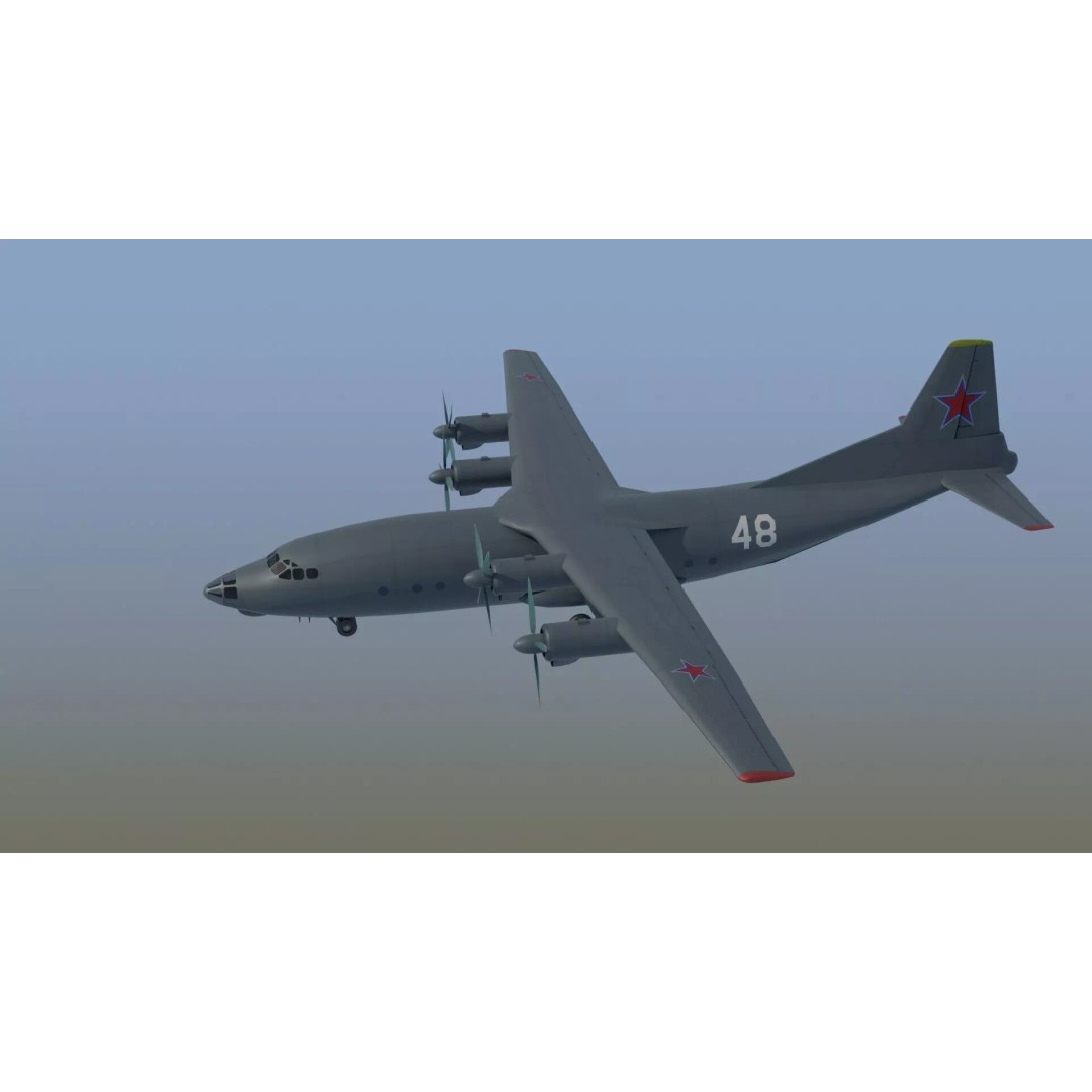 Antonov An-12 Transport Aircraft 3D Model – Game Ready, PBR Textures, FBX - View 17
