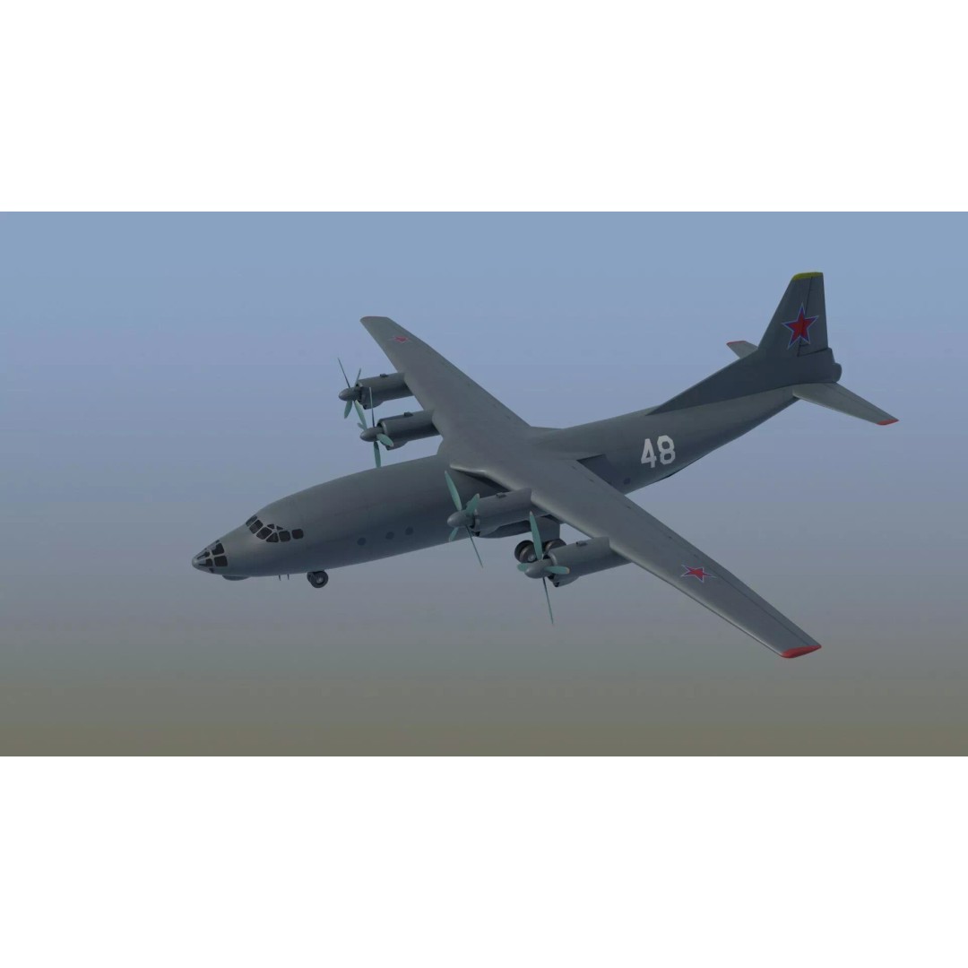 Antonov An-12 Transport Aircraft 3D Model – Game Ready, PBR Textures, FBX - View 18