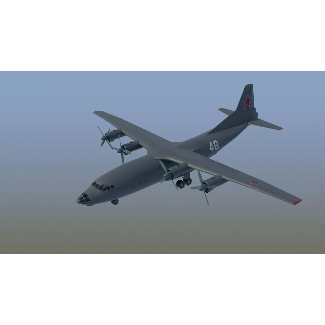 Antonov An-12 Transport Aircraft 3D Model – Game Ready, PBR Textures, FBX - View 19