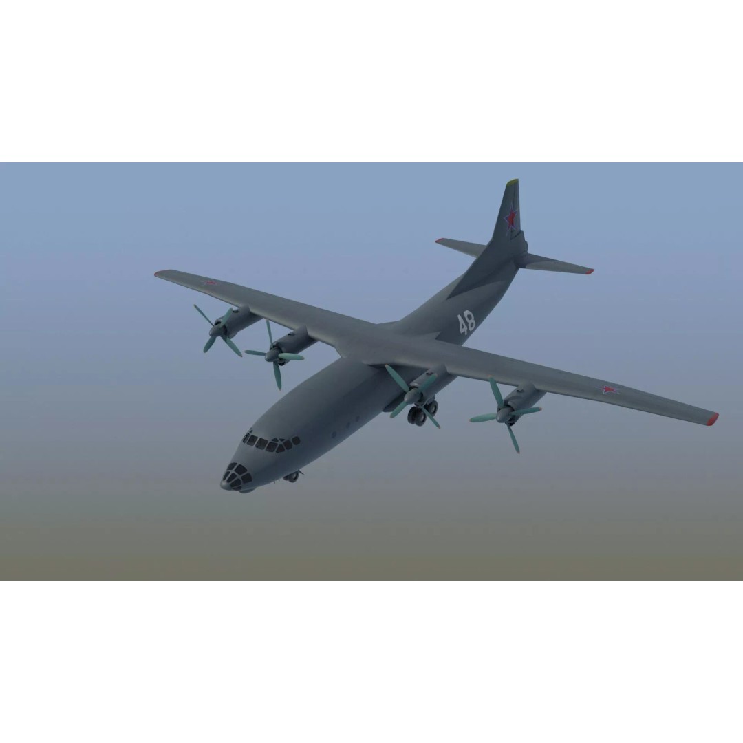 Antonov An-12 Transport Aircraft 3D Model – Game Ready, PBR Textures, FBX - View 20