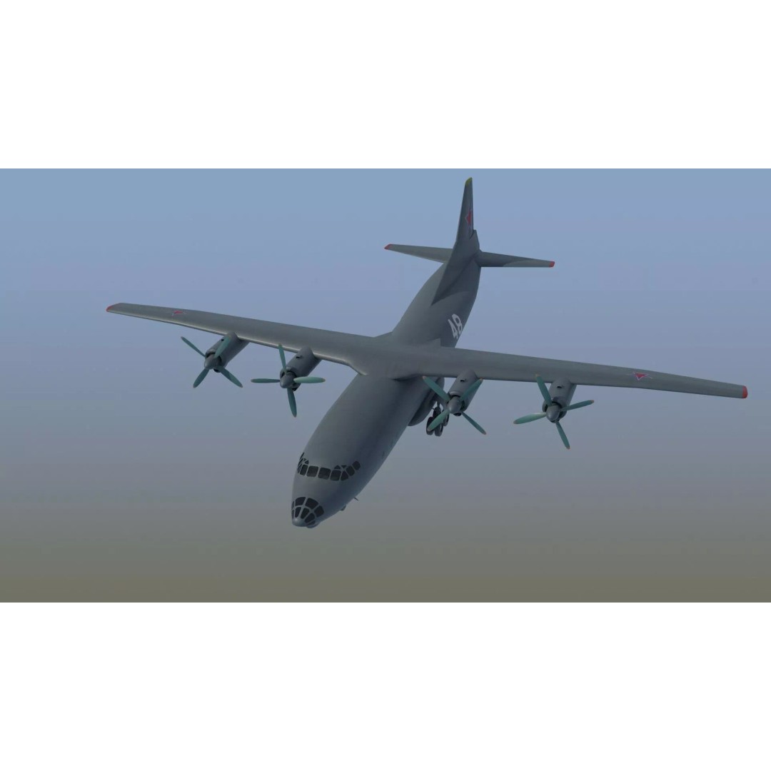 Antonov An-12 Transport Aircraft 3D Model – Game Ready, PBR Textures, FBX - View 21