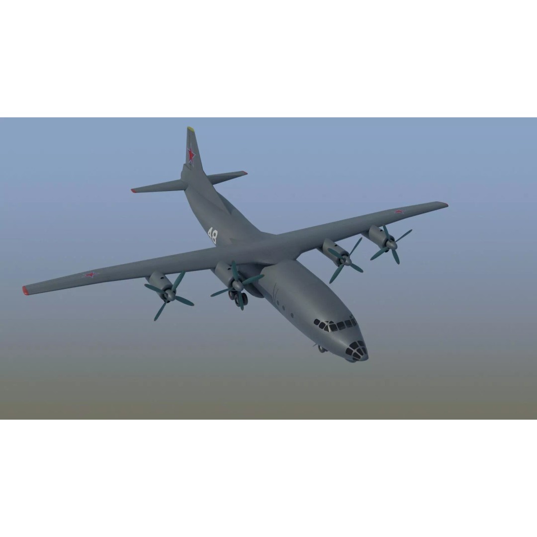 Antonov An-12 Transport Aircraft 3D Model – Game Ready, PBR Textures, FBX - View 24