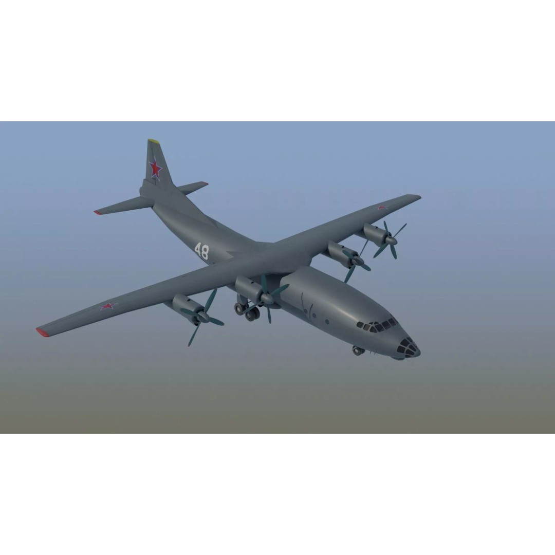 Antonov An-12 Transport Aircraft 3D Model – Game Ready, PBR Textures, FBX - View 25