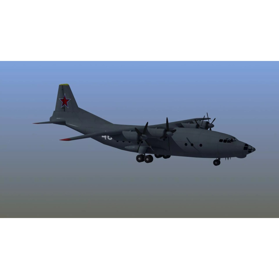 Antonov An-12 Transport Aircraft 3D Model – Game Ready, PBR Textures, FBX - View 26