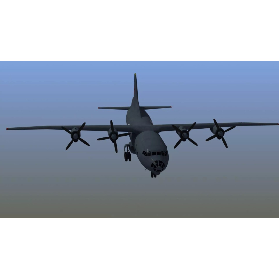 Antonov An-12 Transport Aircraft 3D Model – Game Ready, PBR Textures, FBX - View 27
