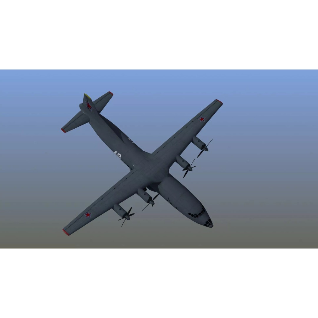Antonov An-12 Transport Aircraft 3D Model – Game Ready, PBR Textures, FBX - View 28