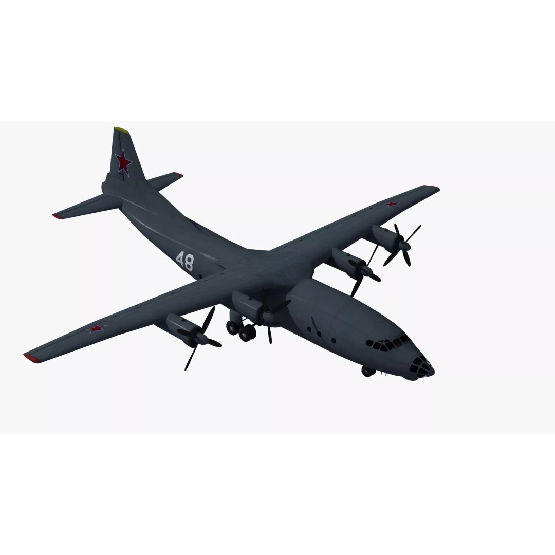 Antonov An-12 Transport Aircraft 3D Model – Game Ready, PBR Textures, FBX - View 29