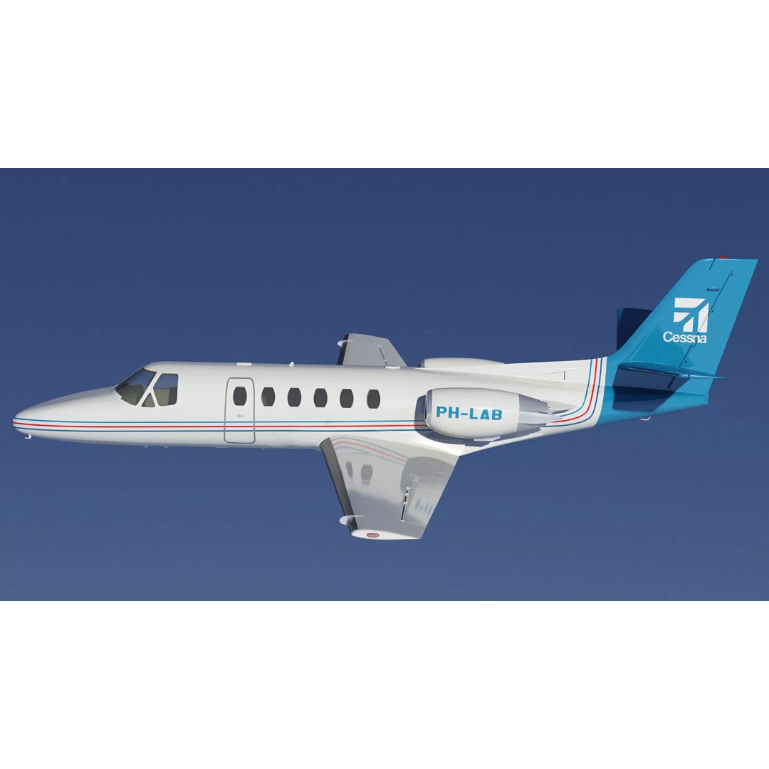 Cessna 550 Citation II 3D Model – Medium Quality Aircraft Asset, FBX, OBJ - View 12