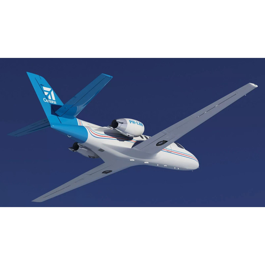 Cessna 550 Citation II 3D Model – Medium Quality Aircraft Asset, FBX, OBJ - View 14