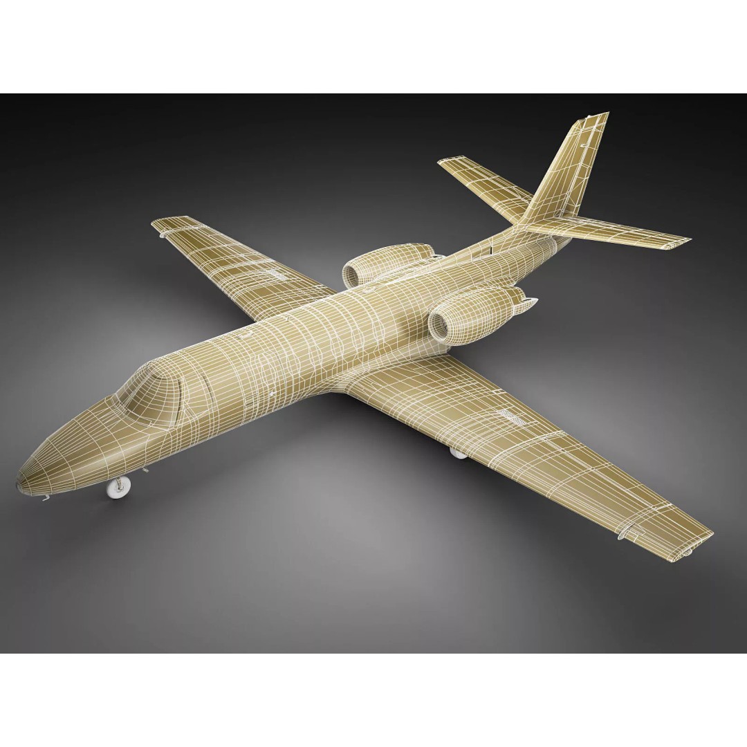 Cessna 550 Citation II 3D Model – Medium Quality Aircraft Asset, FBX, OBJ - View 19
