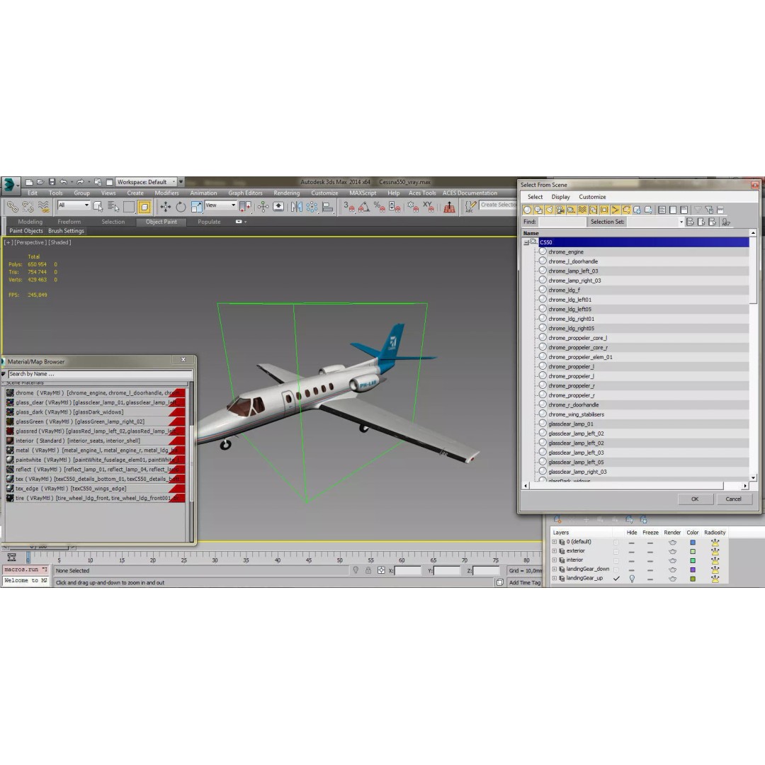 Cessna 550 Citation II 3D Model – Medium Quality Aircraft Asset, FBX, OBJ - View 21