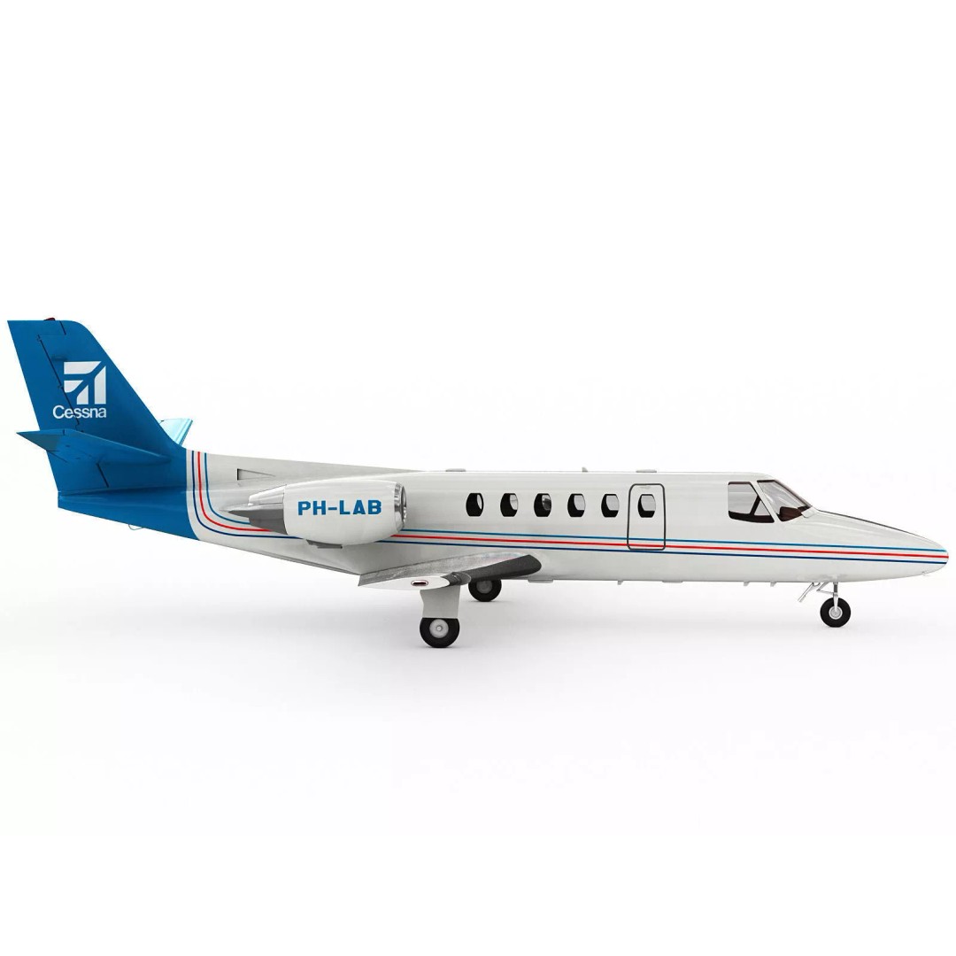 Cessna 550 Citation II 3D Model – Medium Quality Aircraft Asset, FBX, OBJ - View 3