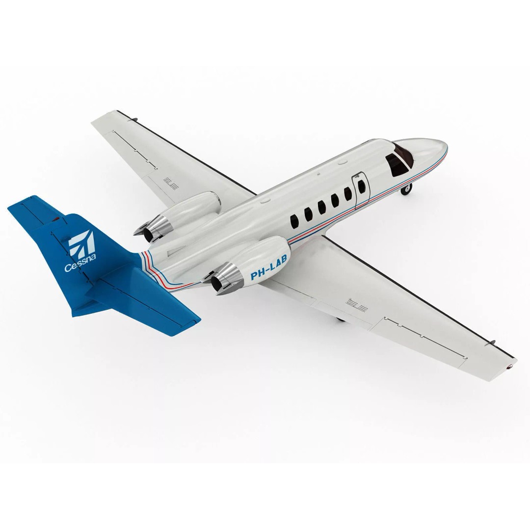 Cessna 550 Citation II 3D Model – Medium Quality Aircraft Asset, FBX, OBJ - View 4