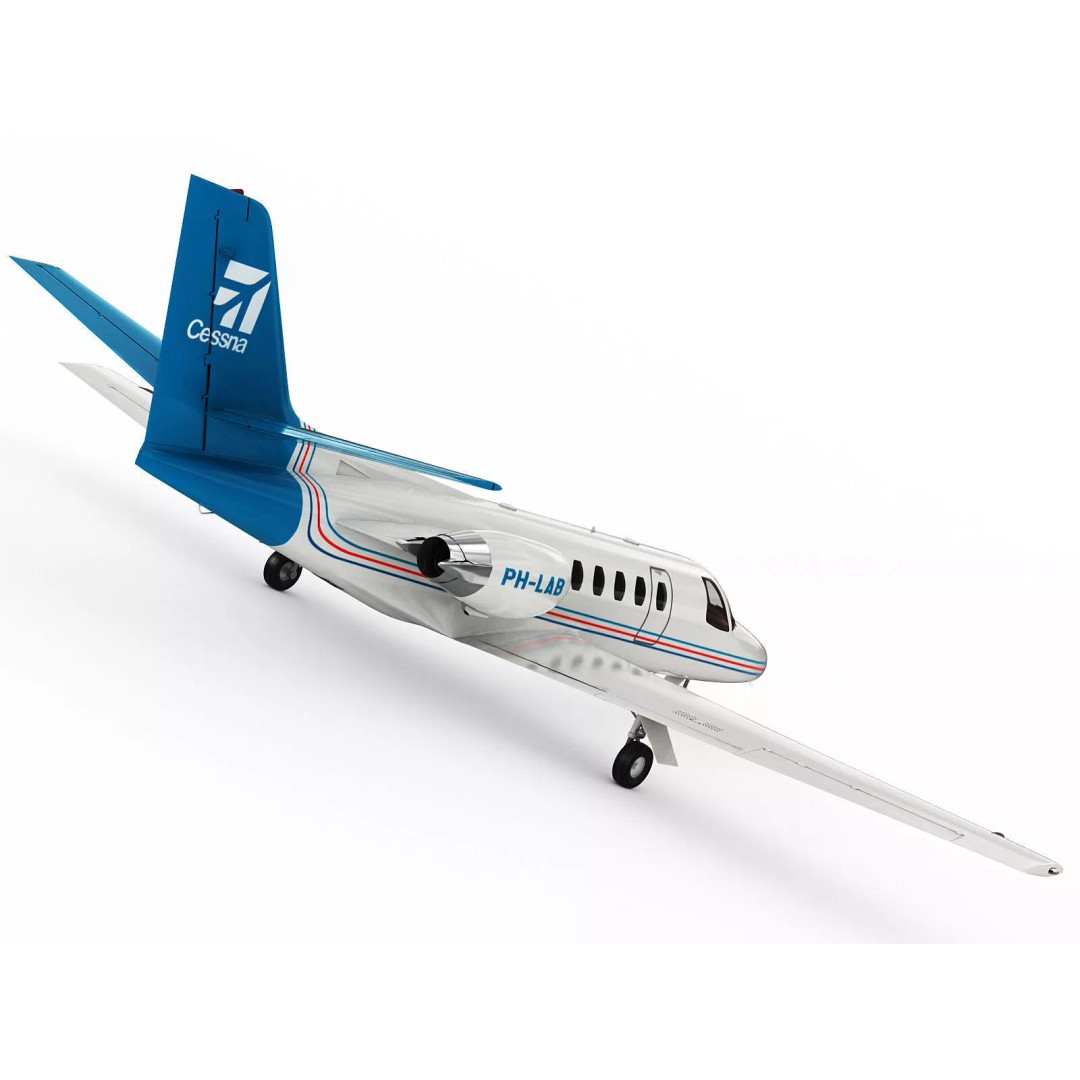 Cessna 550 Citation II 3D Model – Medium Quality Aircraft Asset, FBX, OBJ - View 6