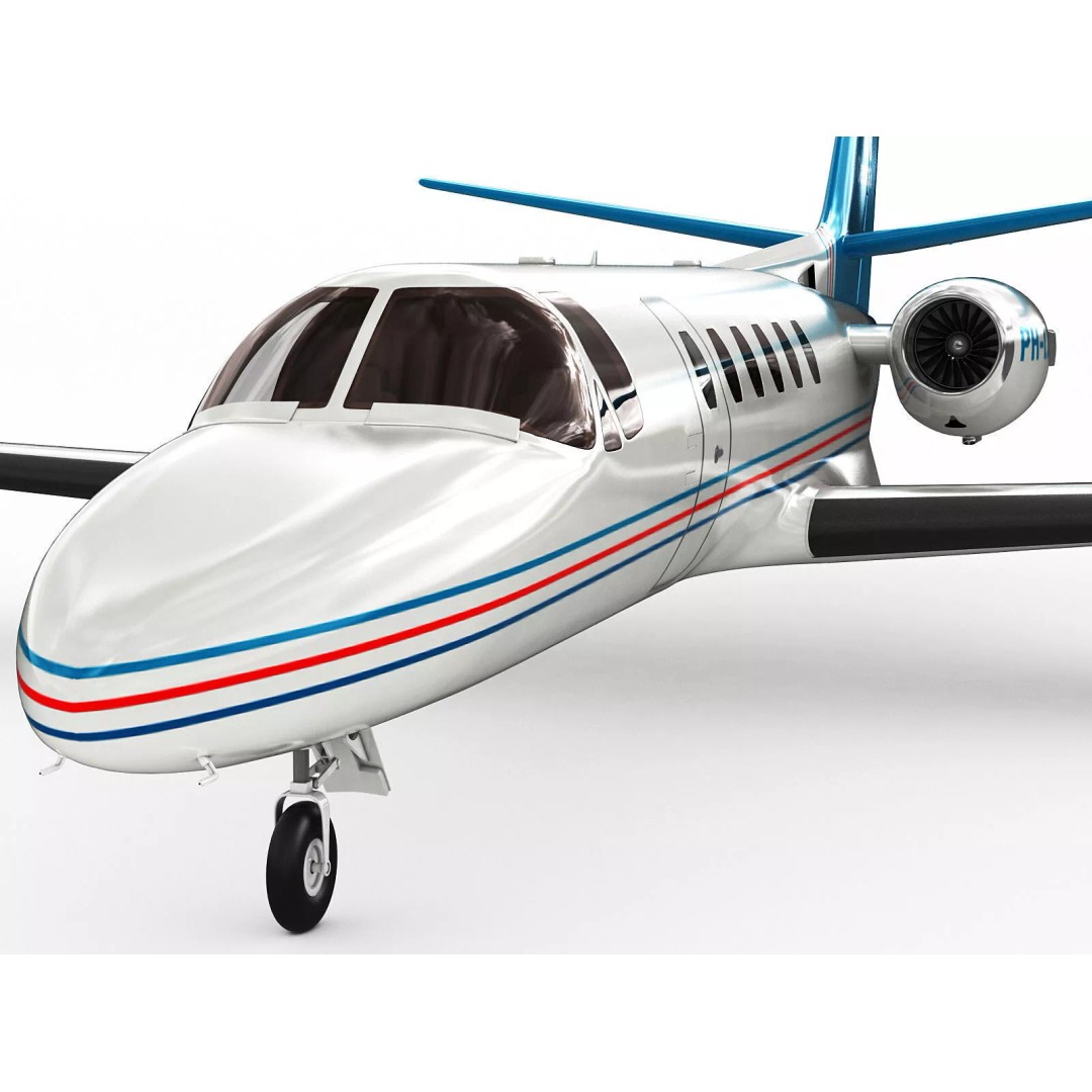 Cessna 550 Citation II 3D Model – Medium Quality Aircraft Asset, FBX, OBJ - View 9