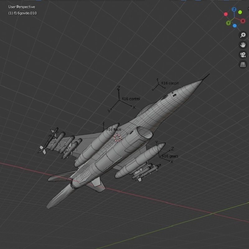 F16C Turkey 3D Model – Low Poly Rigged Aircraft for Animation - View 18
