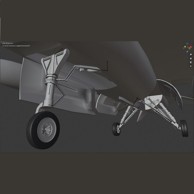 F16C Turkey 3D Model – Low Poly Rigged Aircraft for Animation - View 19