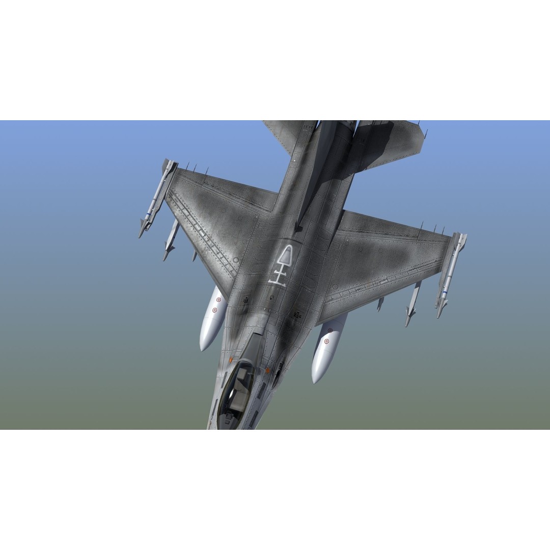F16C Jet Fighter 3D Model – Game Ready Military Aircraft, FBX