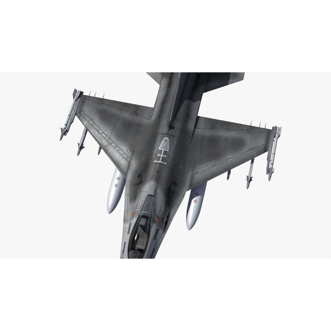 F16C Jet Fighter 3D Model – Game Ready Military Aircraft, FBX - View 18