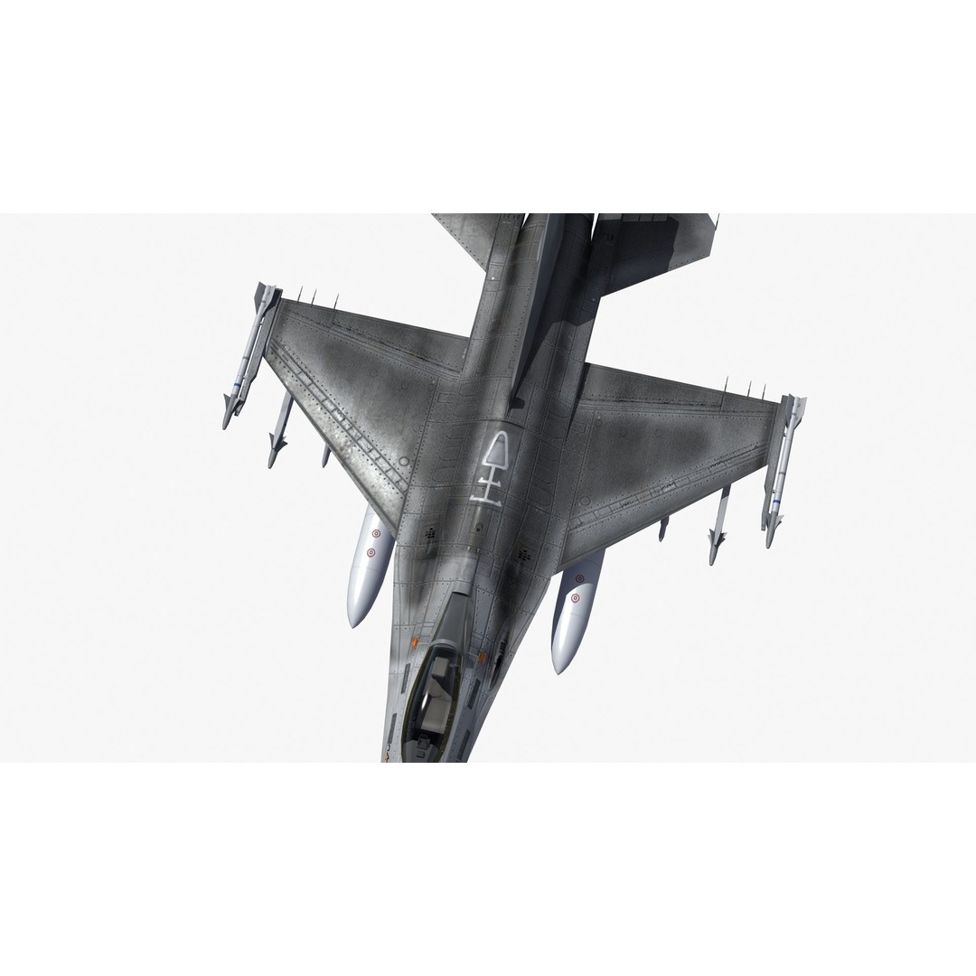 F16C Jet Fighter 3D Model – Game Ready Military Aircraft, FBX - View 19
