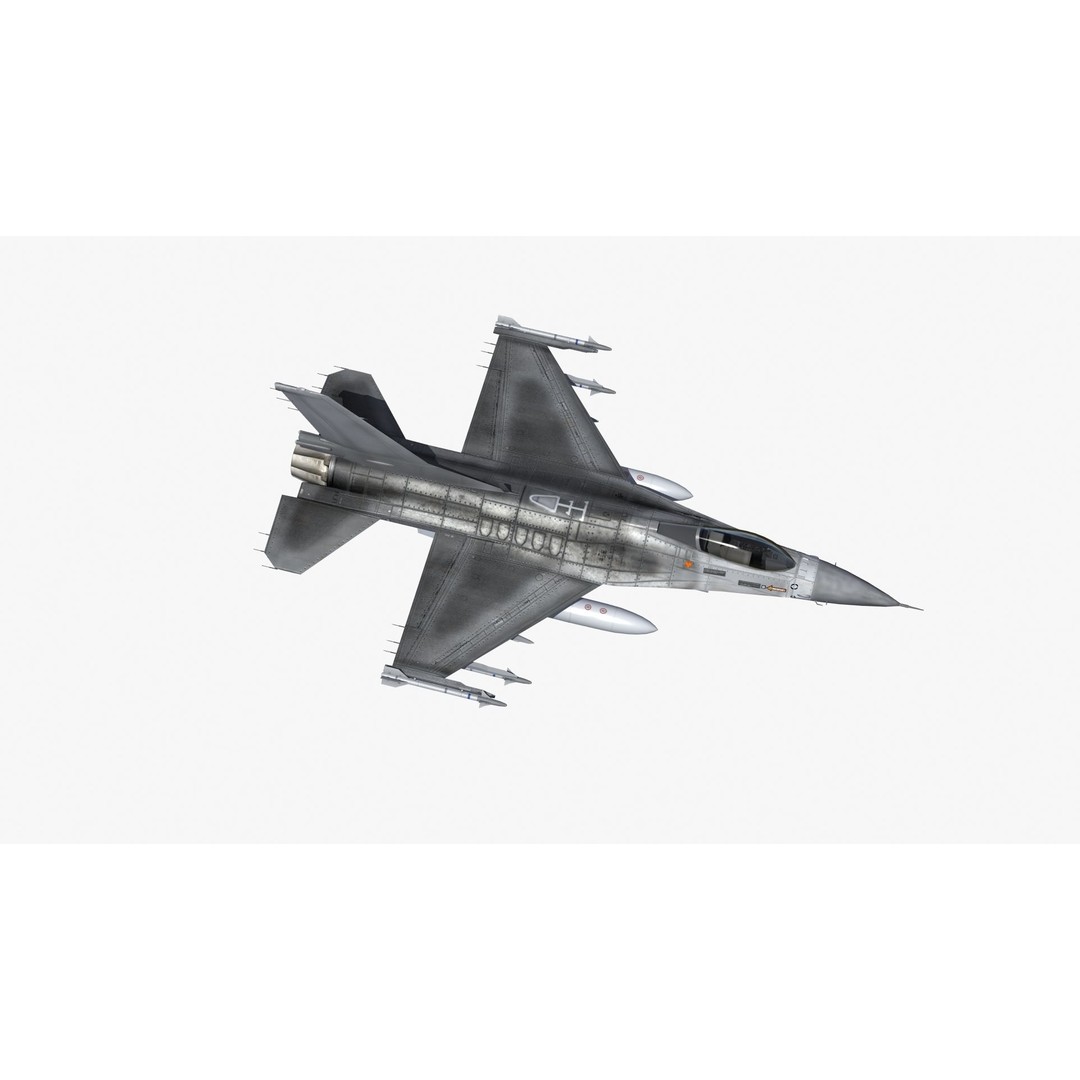 F16C Jet Fighter 3D Model – Game Ready Military Aircraft, FBX - View 20