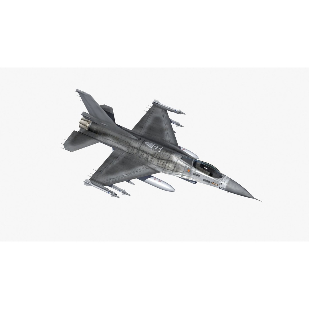 F16C Jet Fighter 3D Model – Game Ready Military Aircraft, FBX - View 25