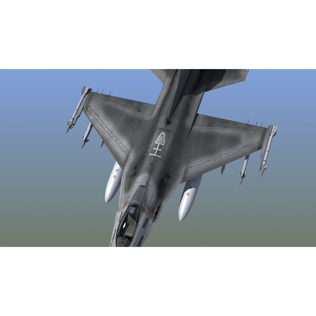 F16C Jet Fighter 3D Model – Game Ready Military Aircraft, FBX - View 28