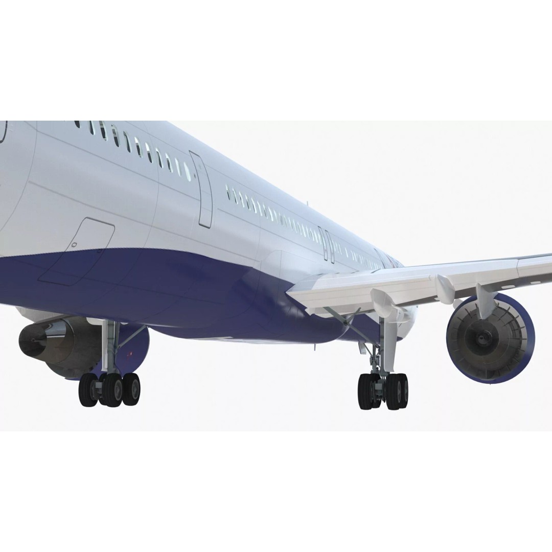 Delta Air Lines Boeing 757-300 3D Model – High Poly PBR Aircraft with Cabin - View 16