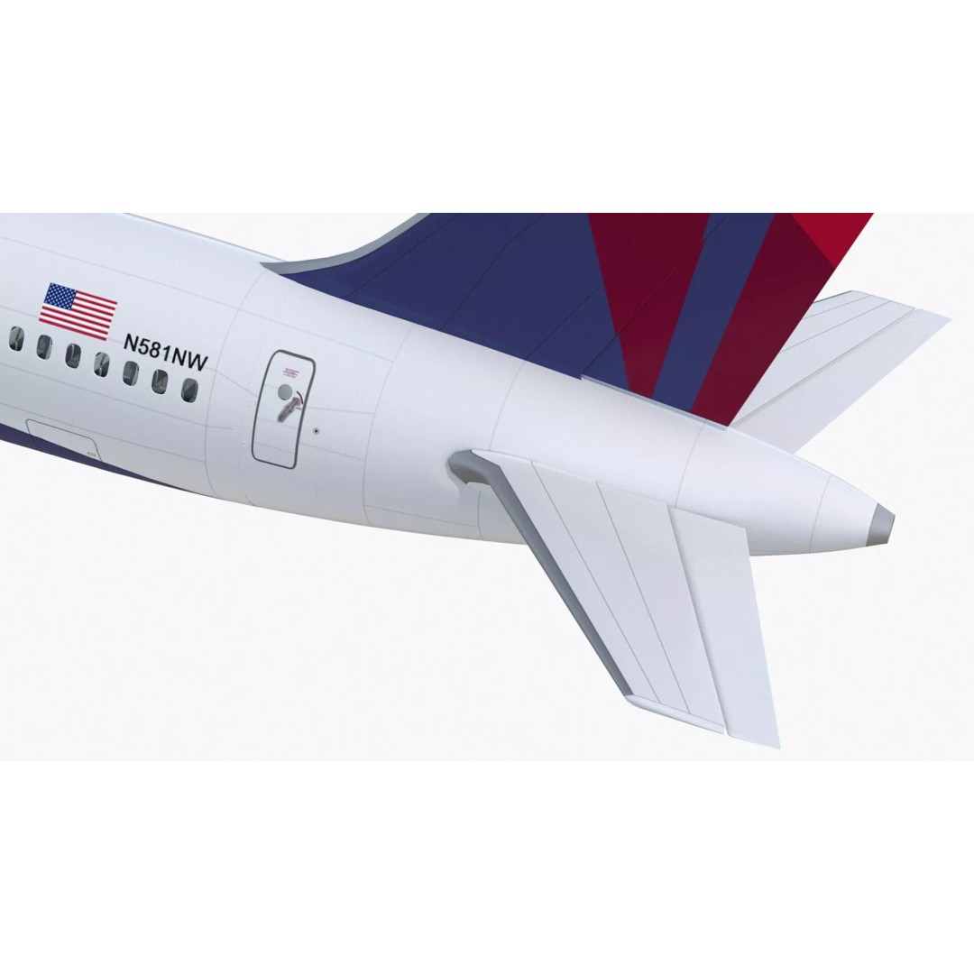 Delta Air Lines Boeing 757-300 3D Model – High Poly PBR Aircraft with Cabin - View 21