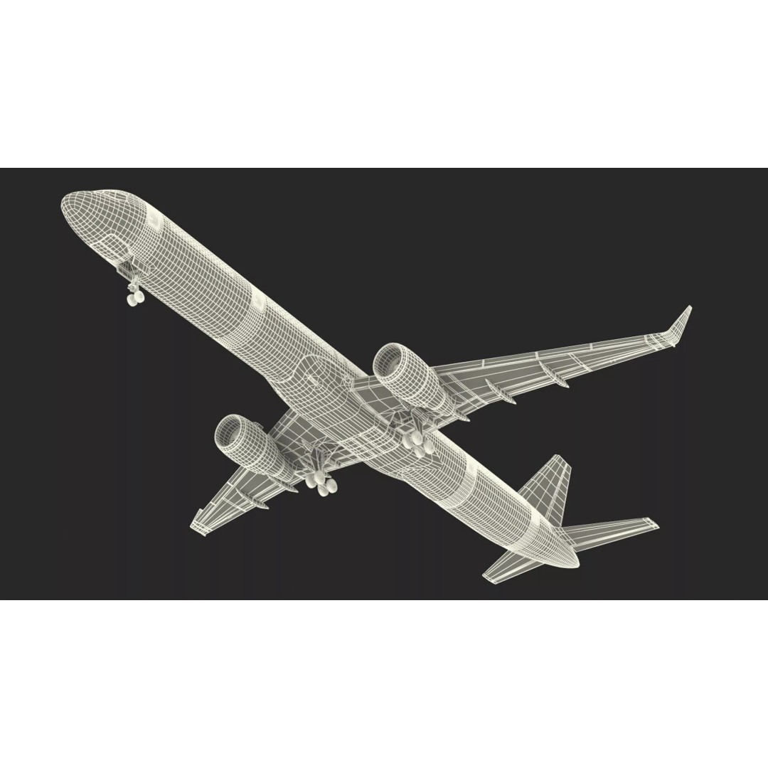 Delta Air Lines Boeing 757-300 3D Model – High Poly PBR Aircraft with Cabin - View 33