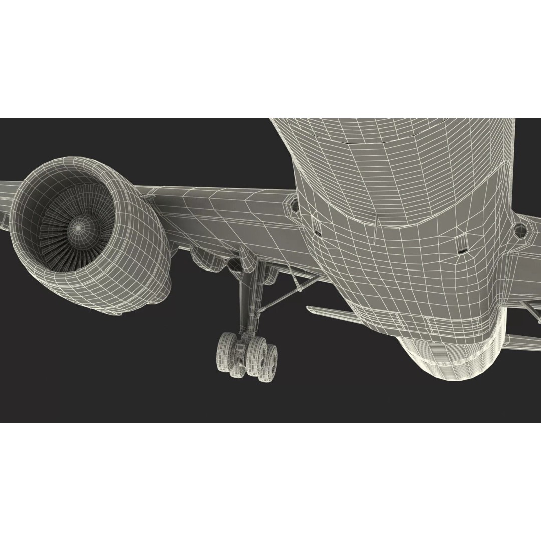 Delta Air Lines Boeing 757-300 3D Model – High Poly PBR Aircraft with Cabin - View 34