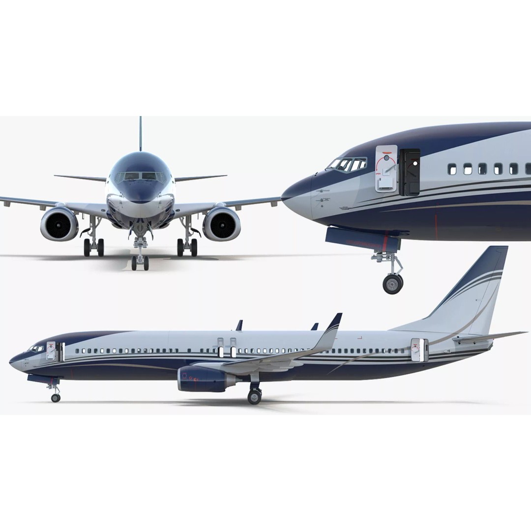 Boeing 737-900 ER 3D Model – Detailed Commercial Aircraft with Cabin and Doors - View 12