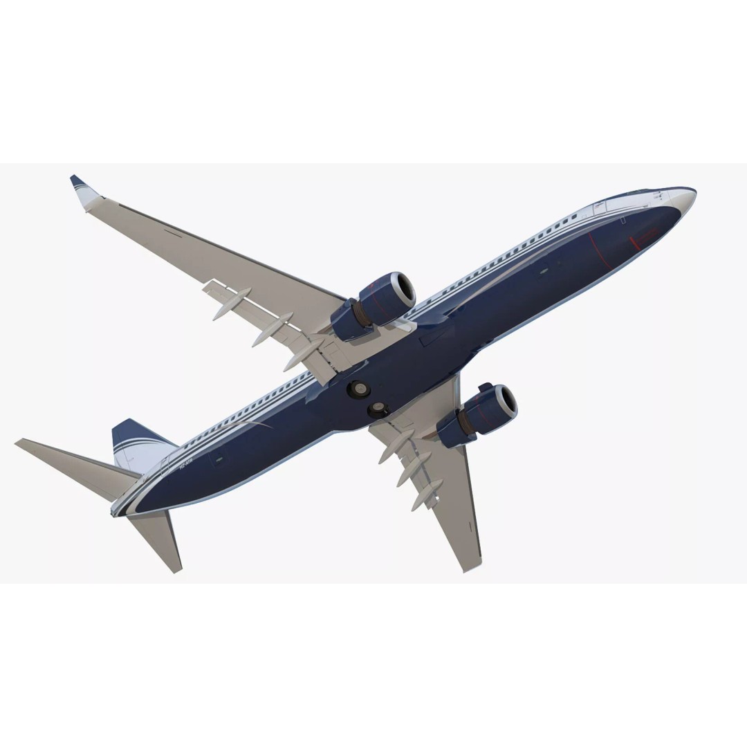Boeing 737-900 ER 3D Model – Detailed Commercial Aircraft with Cabin and Doors - View 18