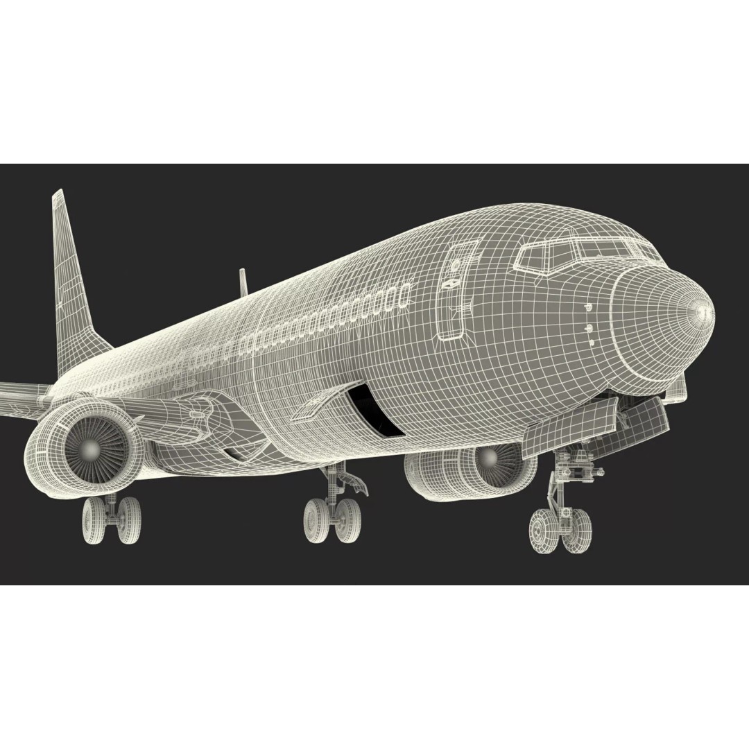 Boeing 737-900 ER 3D Model – Detailed Commercial Aircraft with Cabin and Doors - View 38