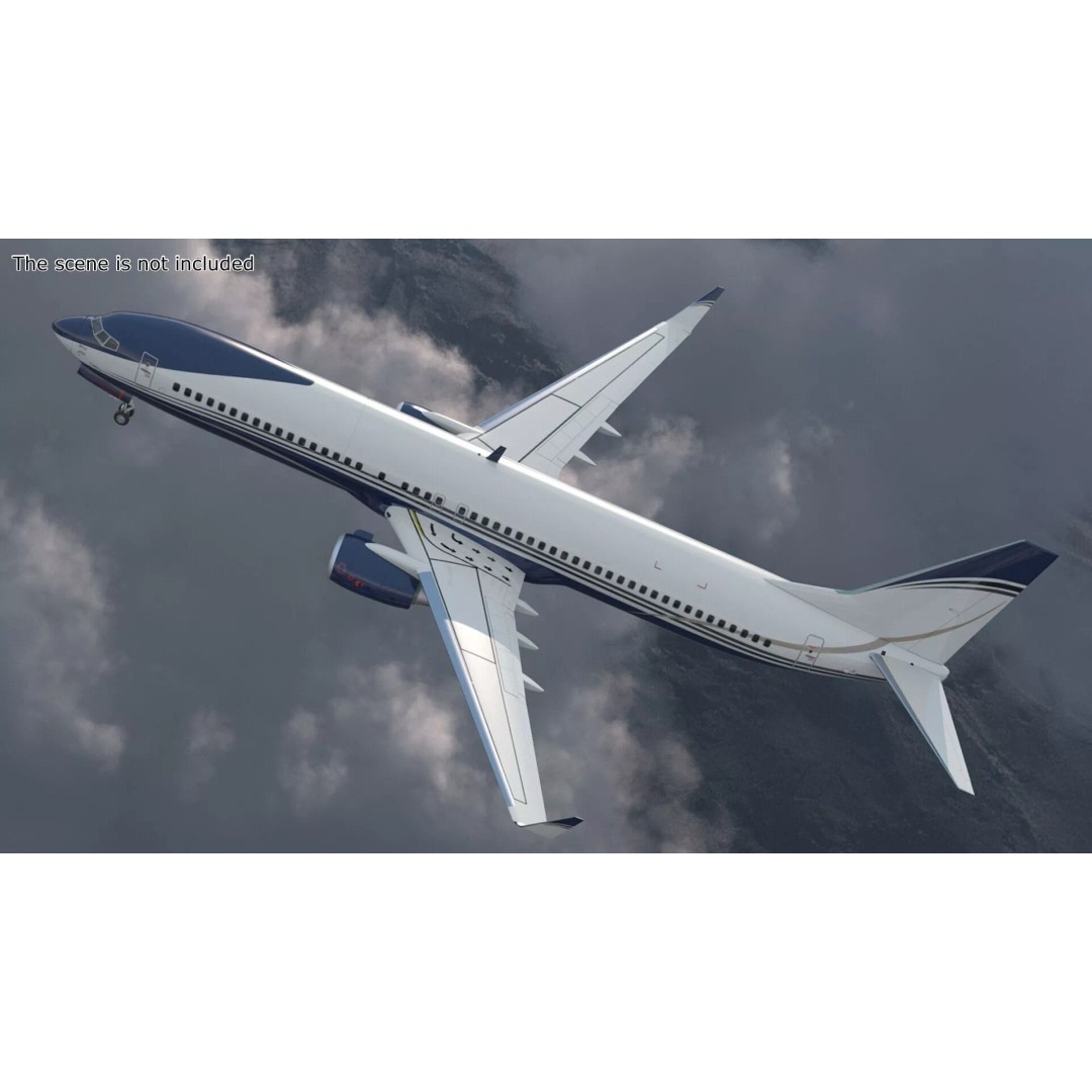 Boeing 737-900 ER 3D Model – Detailed Commercial Aircraft with Cabin and Doors - View 4