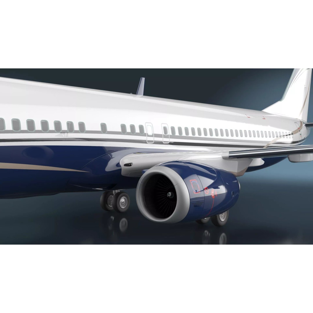 Boeing 737-900 ER 3D Model – Detailed Commercial Aircraft with Cabin and Doors - View 8