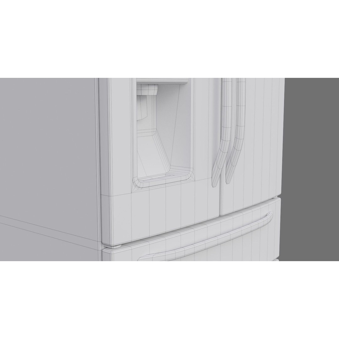 Refrigerator 3D Model – Low Poly Game Asset, PBR Textures, FBX - View 10