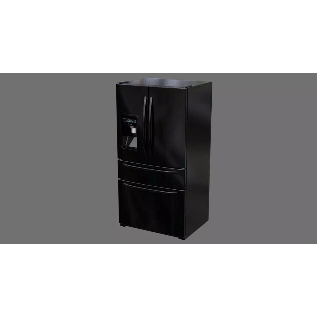 Refrigerator 3D Model – Low Poly Game Asset, PBR Textures, FBX - View 2