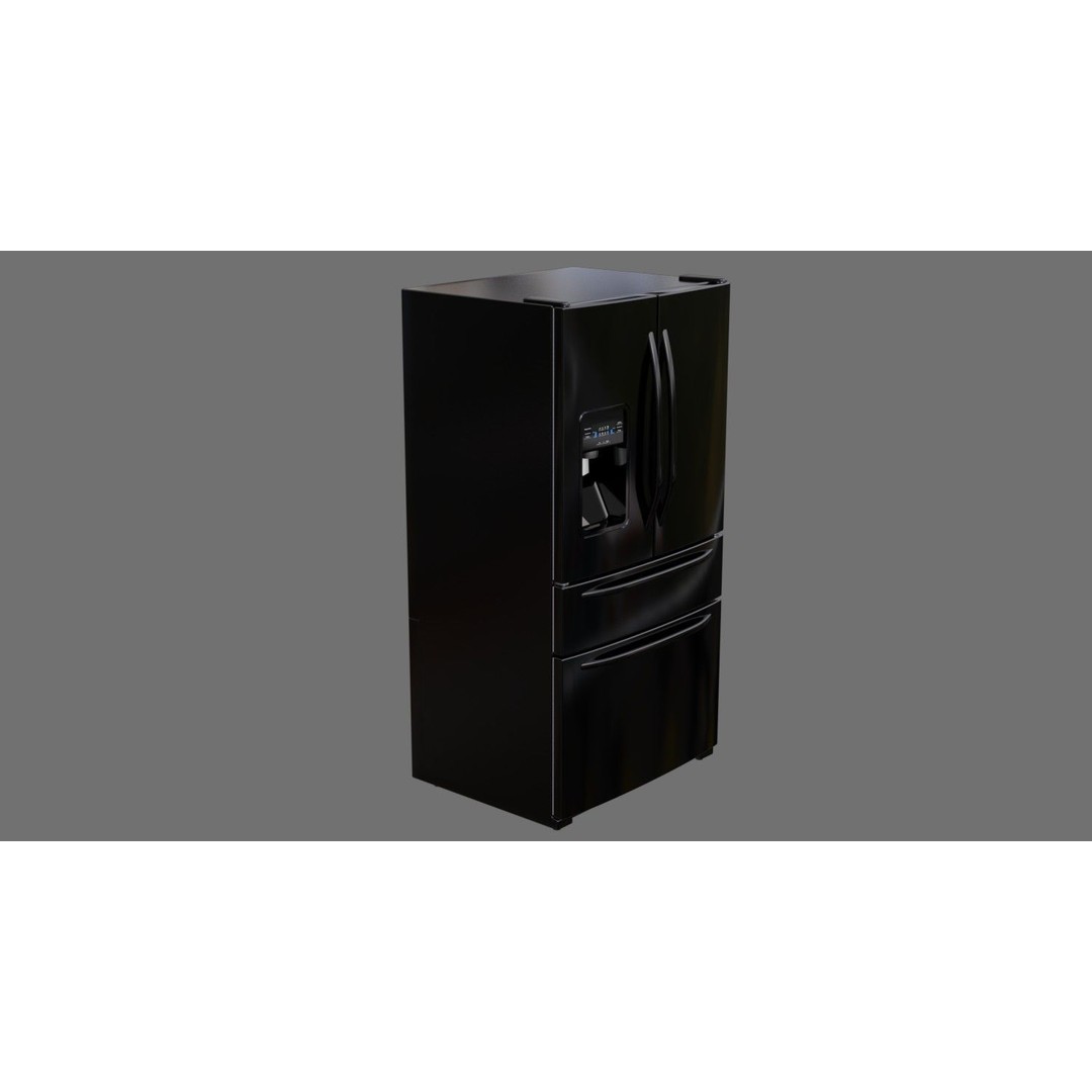 Refrigerator 3D Model – Low Poly Game Asset, PBR Textures, FBX - View 3