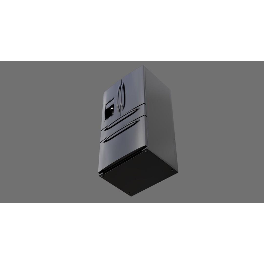 Refrigerator 3D Model – Low Poly Game Asset, PBR Textures, FBX - View 6